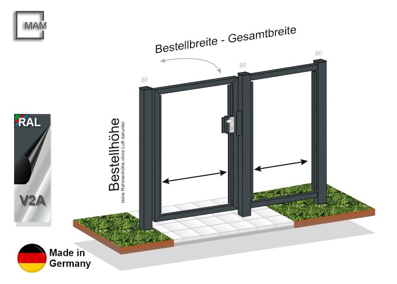 Gartentür 1-flüglig mit Zaunfeld für eigene Füllung