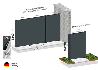 Gartentüranlage "Flatt" mit Seitenteil  025394-2
