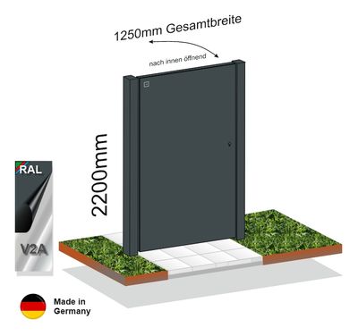 Gartentüranlage "Flatt" mit Seitenteil  025394-2