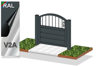 Gartentür "Sichtschutz Stab-1 OB" ALU farbbeschichtet