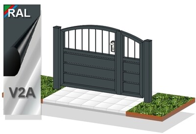 Gartentür "Sichtschutz Stab-1 OB" ALU farbbeschichtet