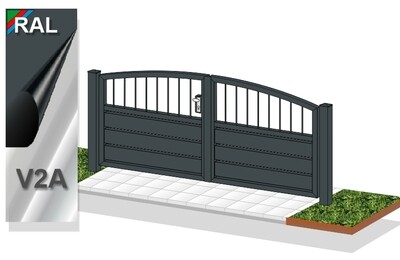 Gartentor "Sichtschutz Stab-1 OB" ALU farbbeschichtet