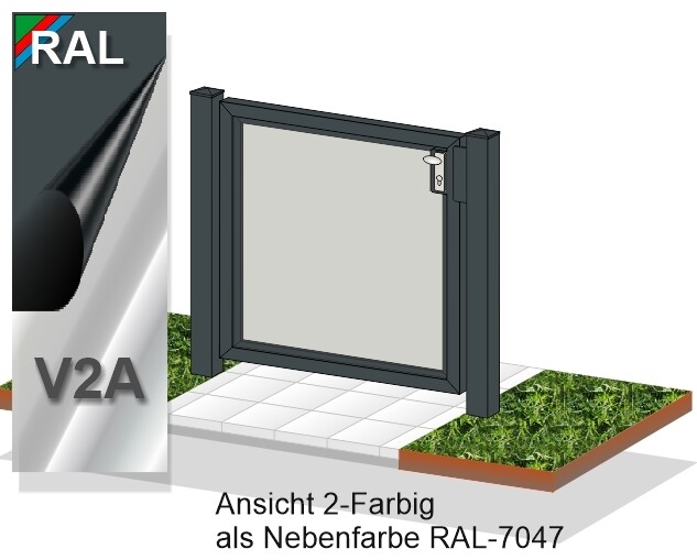 Gartentür 1-flüglig "Blickdicht" ALU farbbeschichtet
