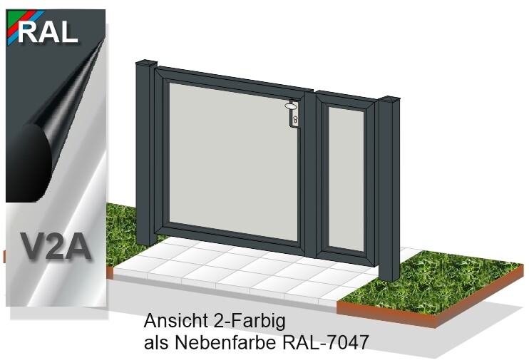 Gartentür 2-flüglig "Blickdicht" ALU farbbeschichtet