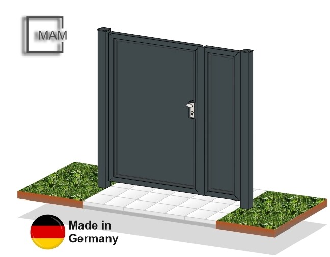 Gartentür 2-flüglig "Blickdicht" ALU farbbeschichtet