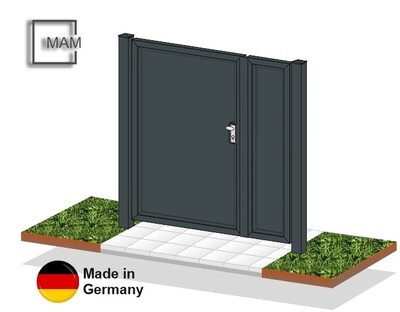 Gartentür 2-flüglig "Blickdicht" ALU farbbeschichtet