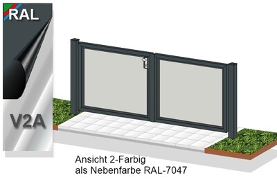 Gartentor 2-flüglig "Blickdicht" ALU farbbeschichtet