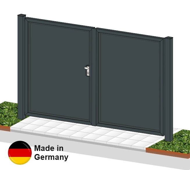 Gartentor 2-flüglig "Blickdicht" ALU farbbeschichtet