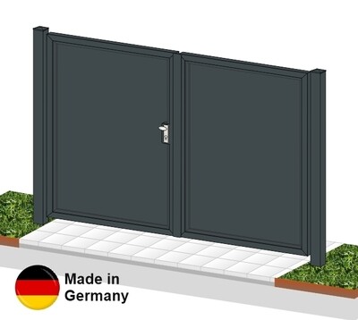 Gartentor 2-flüglig "Blickdicht" ALU farbbeschichtet
