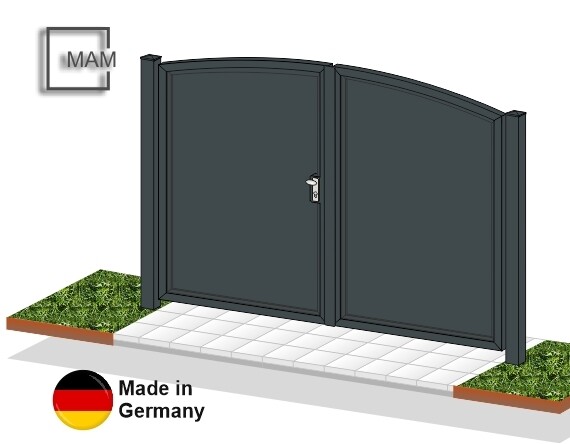 Gartentor 2-flüglig "Blickdicht OB" ALU farbbeschichtet