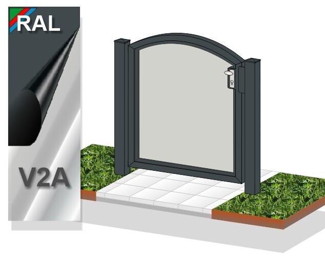 Gartentür 1-flüglig "Blickdicht OB" ALU farbbeschichtet