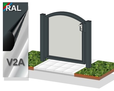 Gartentür 1-flüglig "Blickdicht OB" ALU farbbeschichtet
