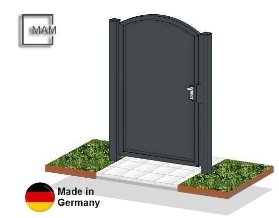 Gartentür 1-flüglig "Blickdicht OB" ALU farbbeschichtet