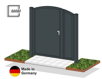 Gartentür 2-flüglig "Blickdicht OB" ALU farbbeschichtet