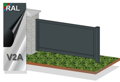 Gartenzaun "Blickdicht-ALU" Edelstahl farbbeschichtet