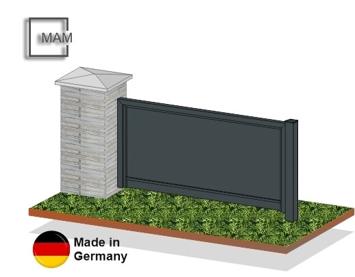 Gartenzaun "Blickdicht-ALU" Edelstahl farbbeschichtet