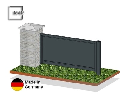 Gartenzaun "Blickdicht-ALU" Edelstahl farbbeschichtet