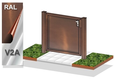 Gartentür "Blickdicht Corten Optik" farbbeschichtet