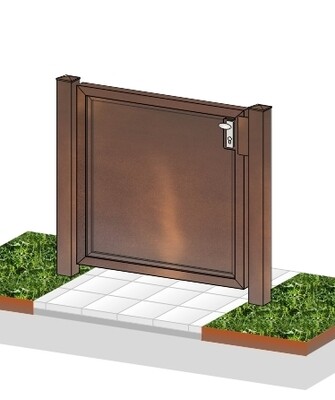 Gartentür "Blickdicht Corten Optik" farbbeschichtet
