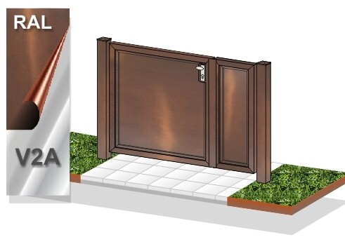 Gartentür "Blickdicht Corten Optik"  farbbeschichtet
