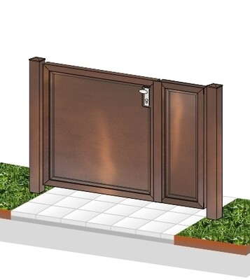 Gartentür "Blickdicht Corten Optik"  farbbeschichtet