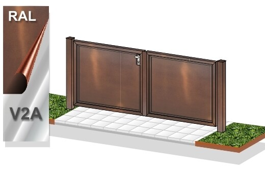 Gartentor "Blickdicht Corten Optik"  farbbeschichtet
