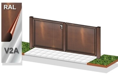 Gartentor "Blickdicht Corten Optik"  farbbeschichtet