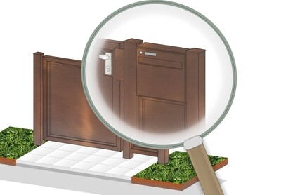 Gartentür mit Briefkasten "Blickdicht Corten" farbbeschichtet