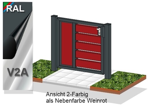 Gartentür "Sichtschutz"  1-flüglig MIX ALU farbbeschichtet
