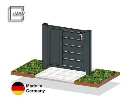Gartentür "Sichtschutz"  1-flüglig MIX ALU farbbeschichtet