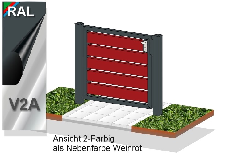 Gartentür "Sichtschutz" 1-flüglig ALU farbbeschichtet