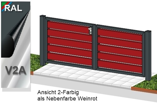 Gartentor "Sichtschutz" 2-flüglig ALU farbbeschichtet
