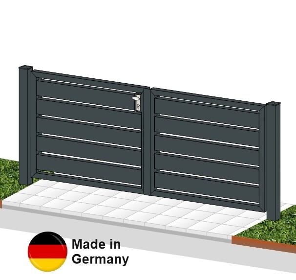 Gartentor "Sichtschutz" 2-flüglig ALU farbbeschichtet