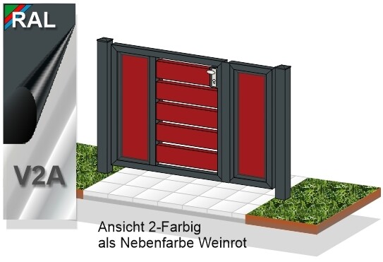 Gartentür "Sichtschutz" 2-flüglig MIX ALU farbbeschichtet