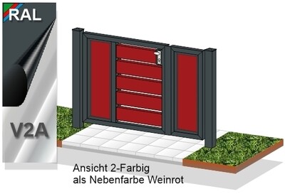 Gartentür "Sichtschutz" 2-flüglig MIX ALU farbbeschichtet