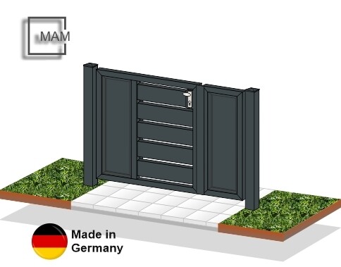Gartentür "Sichtschutz" 2-flüglig MIX ALU farbbeschichtet