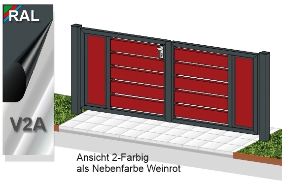 Gartentor "Sichtschutz" 2-flüglig MIX ALU farbbeschichtet