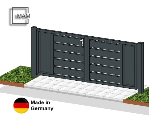 Gartentor "Sichtschutz" 2-flüglig MIX ALU farbbeschichtet