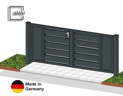 Gartentor "Sichtschutz" 2-flüglig MIX ALU farbbeschichtet