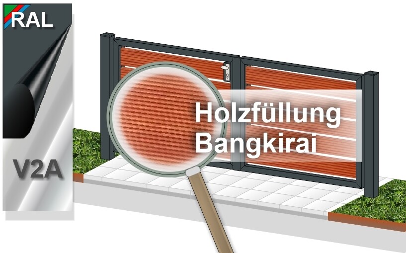 Gartentor "Sichtschutz" 2-flüglig Holz farbbeschichtet