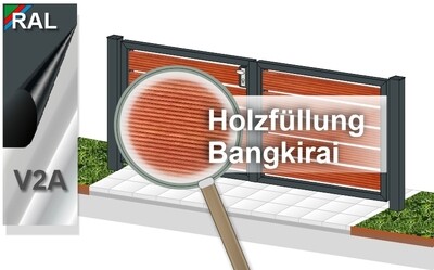 Gartentor "Sichtschutz" 2-flüglig Holz farbbeschichtet