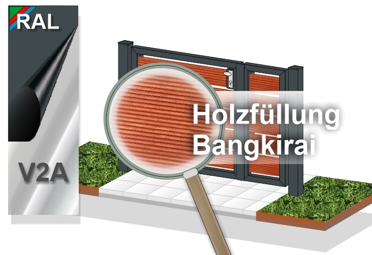 Gartentür "Sichtschutz" 2-flüglig Holz farbbeschichtet
