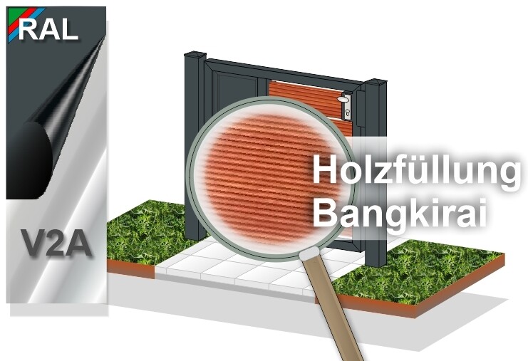 Gartentür "Sichtschutz" 1-flüglig MIX Holz farbbeschichtet