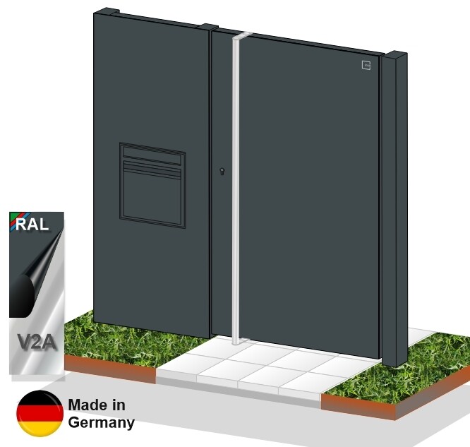 Gartentür "Flatt" - Briefkasten - Paketbox Element Flächenbündig