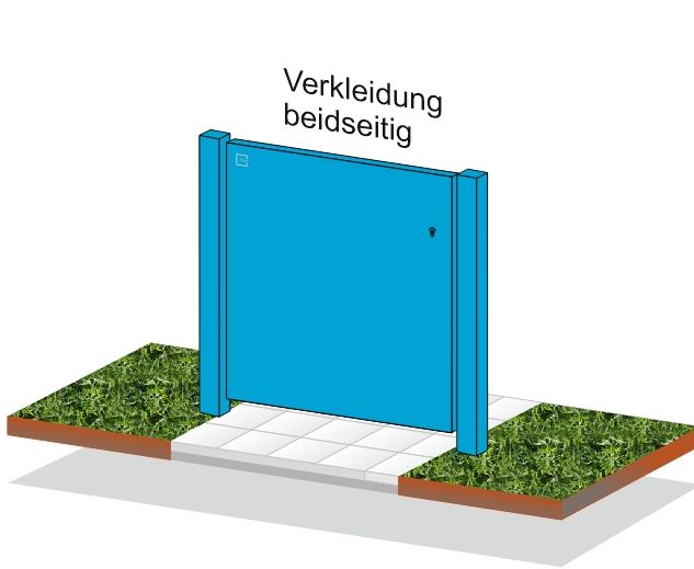 Gartentür ALU "Flatt" 1-flüglig beidseitig verkleidet Flächenbündig