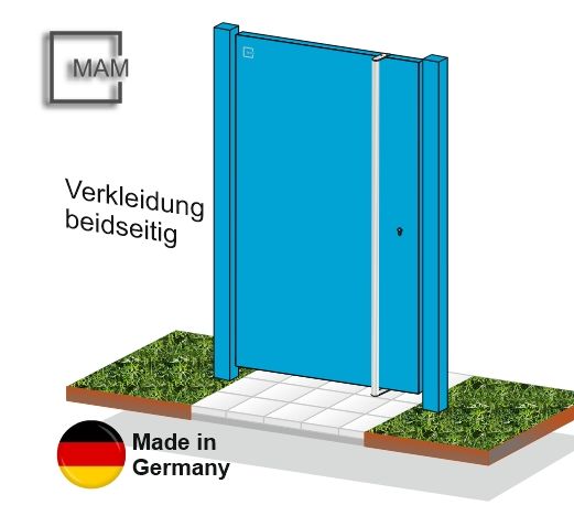Gartentür ALU "Flatt" 1-flüglig beidseitig verkleidet Flächenbündig