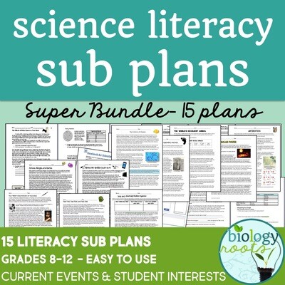 Science Literacy Sub Plans Bundle- supports digital