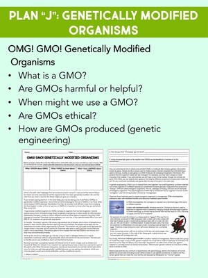 Science Literacy Sub Plan- GENETICALLY MODIFIED ORGANISMS