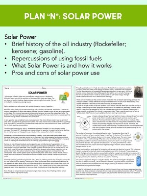 Science Literacy Sub Plan- SOLAR POWER
