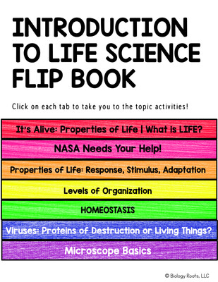 Introduction to Life Science or Biology Digital Flip Book